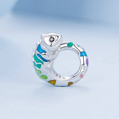 Rainbow Chameleon Charm