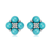 Turquoise Clover Stud Earrings