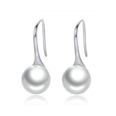 White Long Pearl Drop Earrings