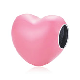 Pink Enamel Heart Charm