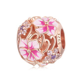 Cherry Blossom Rose Gold Flower Charm