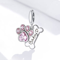 Pink Paw Baby Bone Charm - Lullaboo