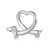 Dachshund Heart Charm