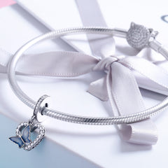 Butterfly Heart Pendant Charm - Lullaboo