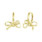 Gold Dangly Bow Earrings