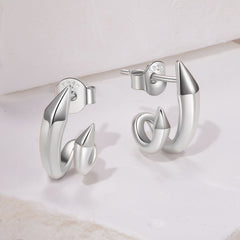 Geometric Double Layer Stud Earrings