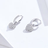 CZ Heart Drop Earrings