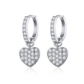 CZ Heart Drop Earrings