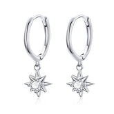 Silver Star Dangly Earrings