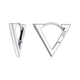 Silver Triangle Hoop Earrings