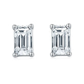 Emerald Cut Moissanite Stud Earrings