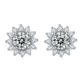 Sunflower Moissanite Stud Earrings
