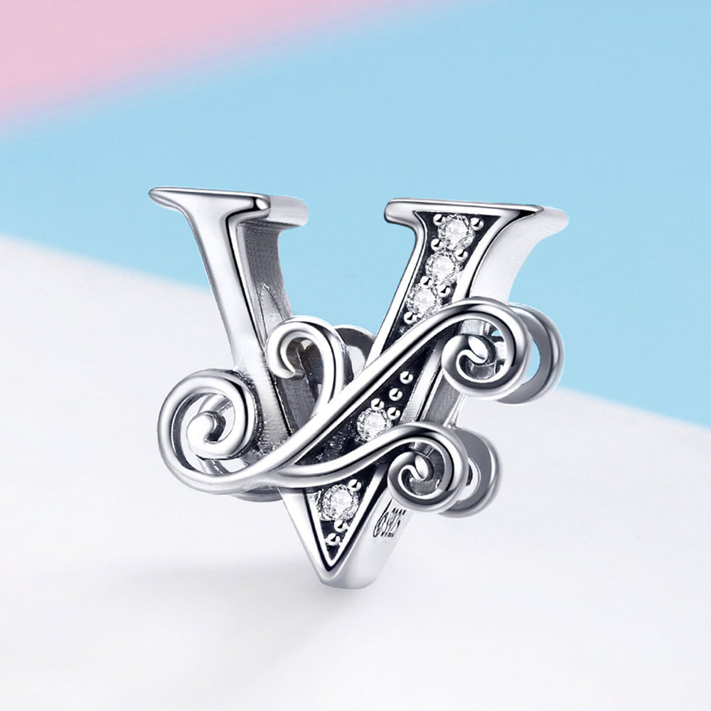 Fancy Letter V Charm - Lullaboo