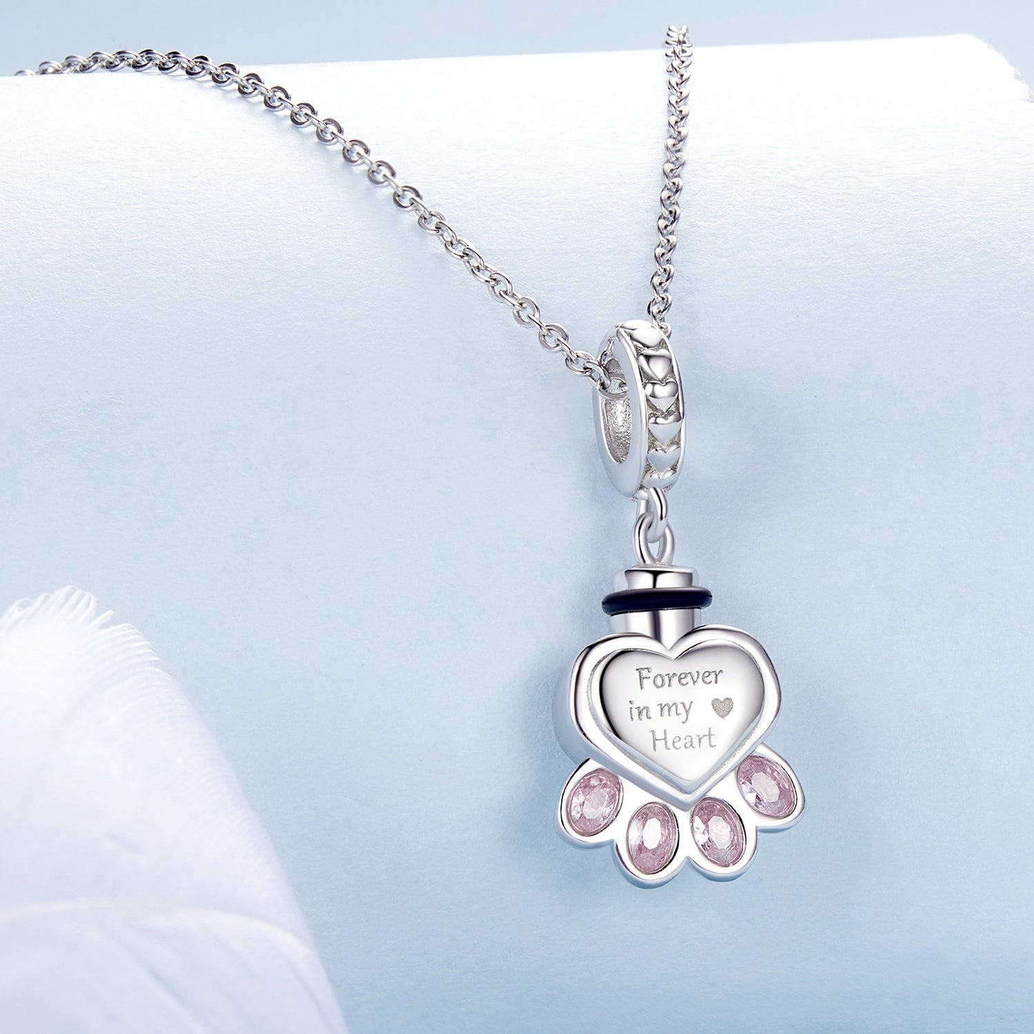 Paw Print Memorial Dangle Charm