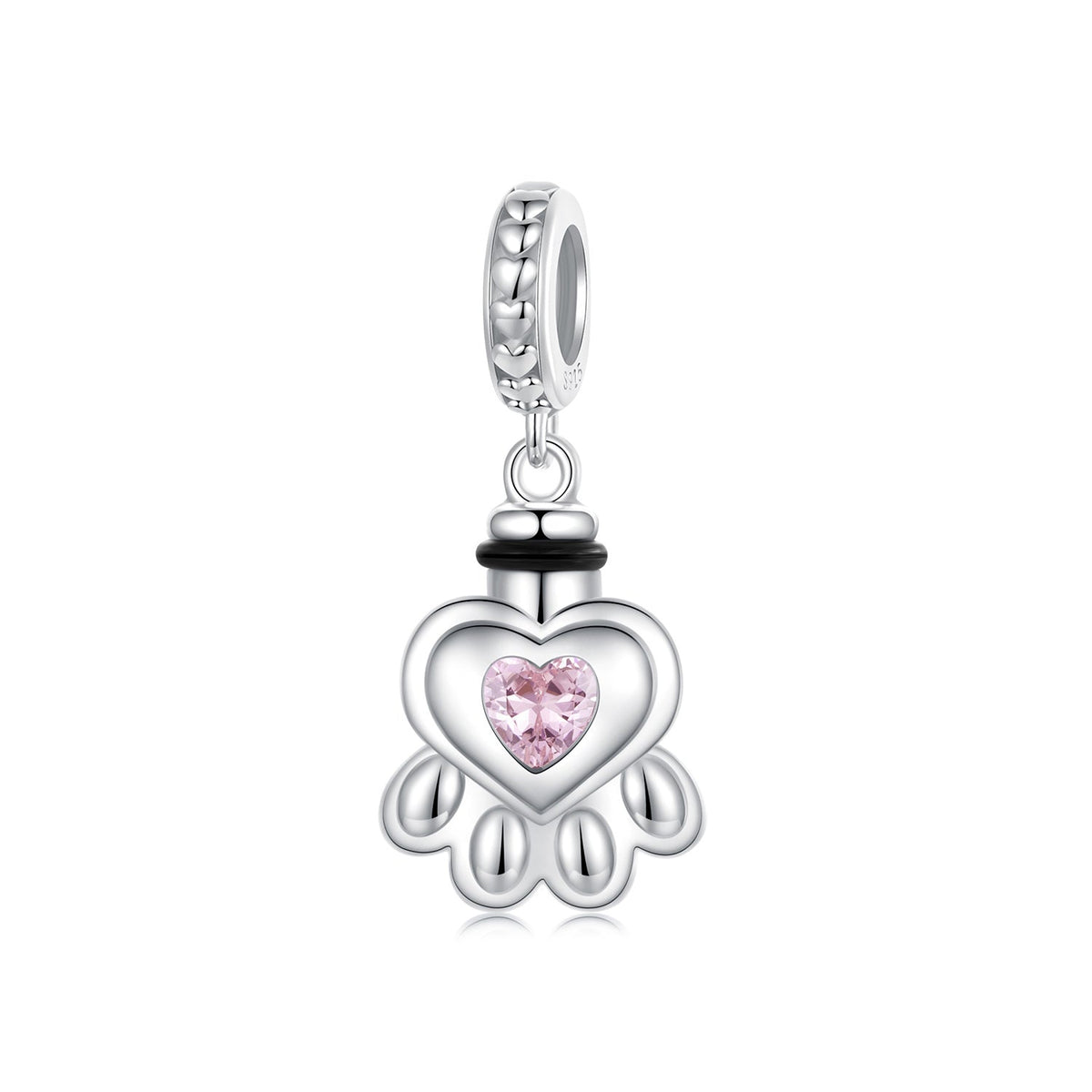 Paw Print Memorial Dangle Charm