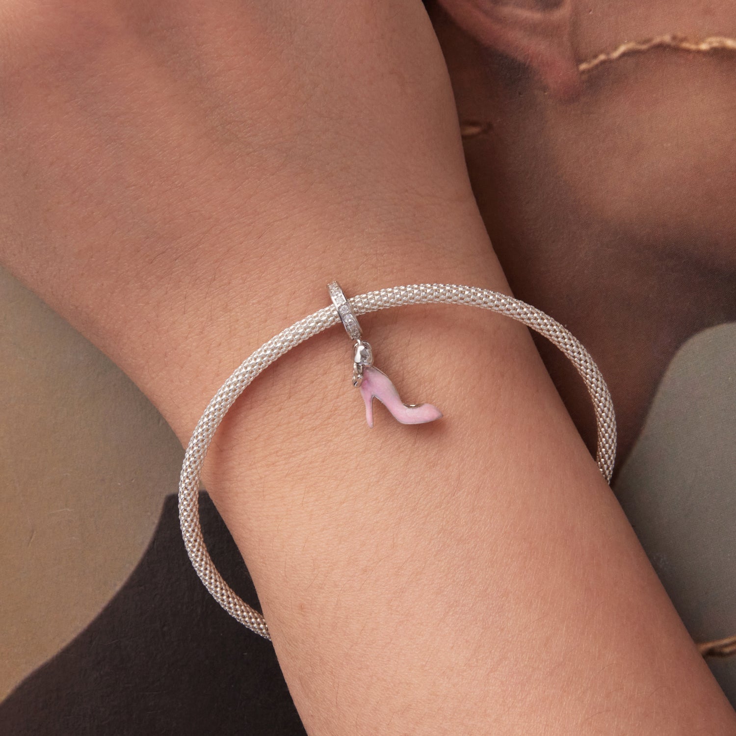 Pink High Heel Dangle Charm