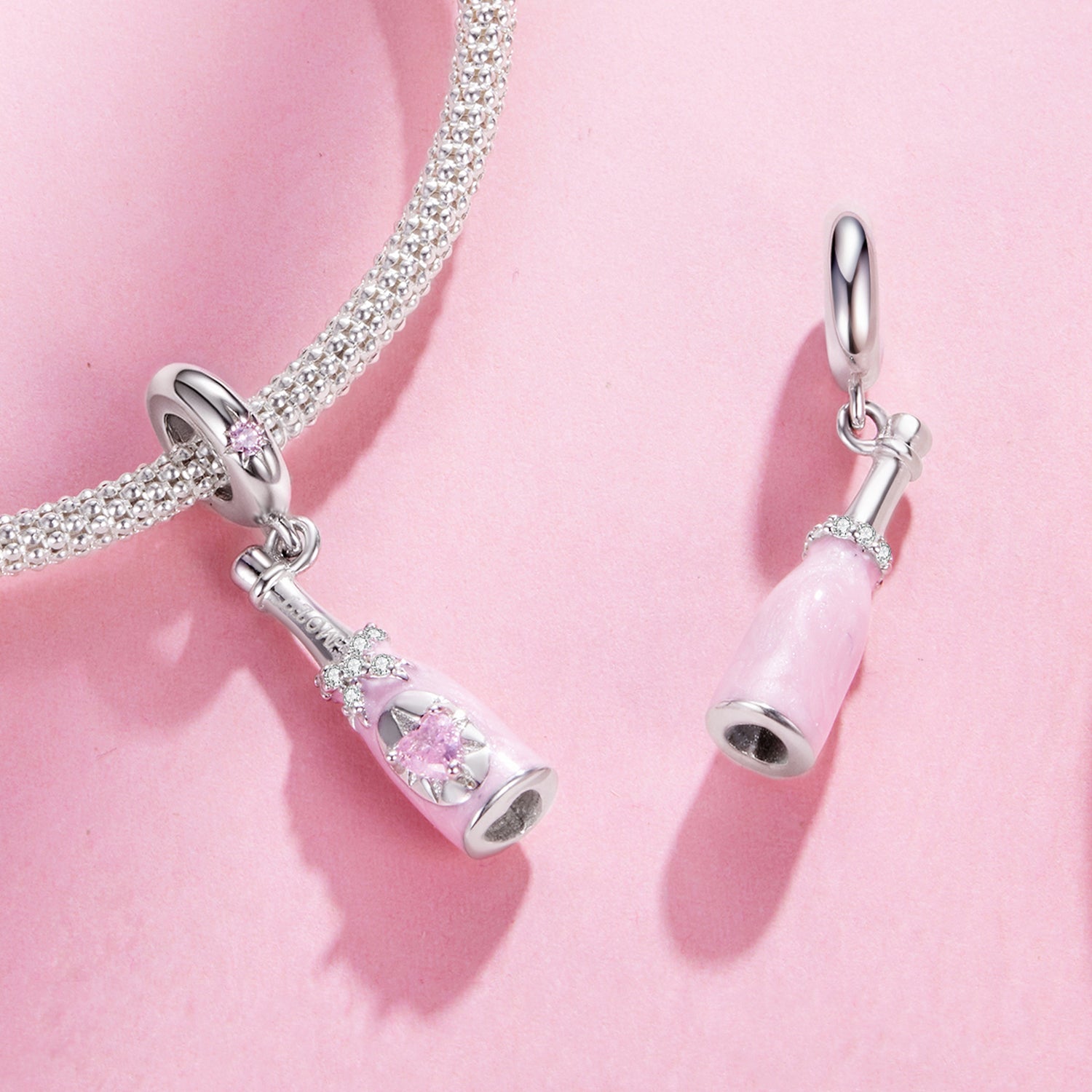 Pink Champagne Dangle Charm