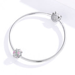 CZ Butterfly Flower Charm