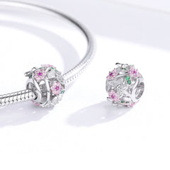 CZ Butterfly Flower Charm