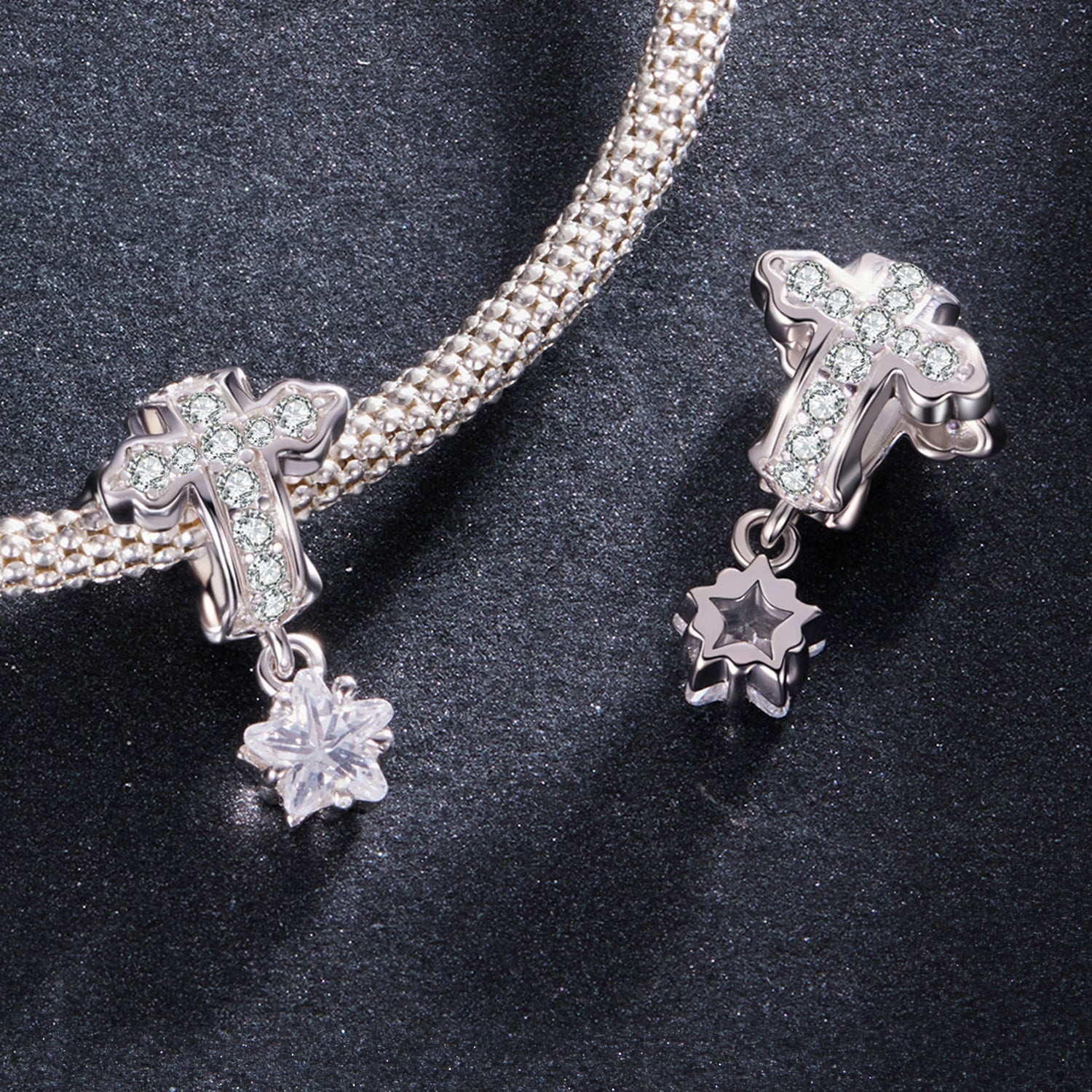 Cross & Star Charm