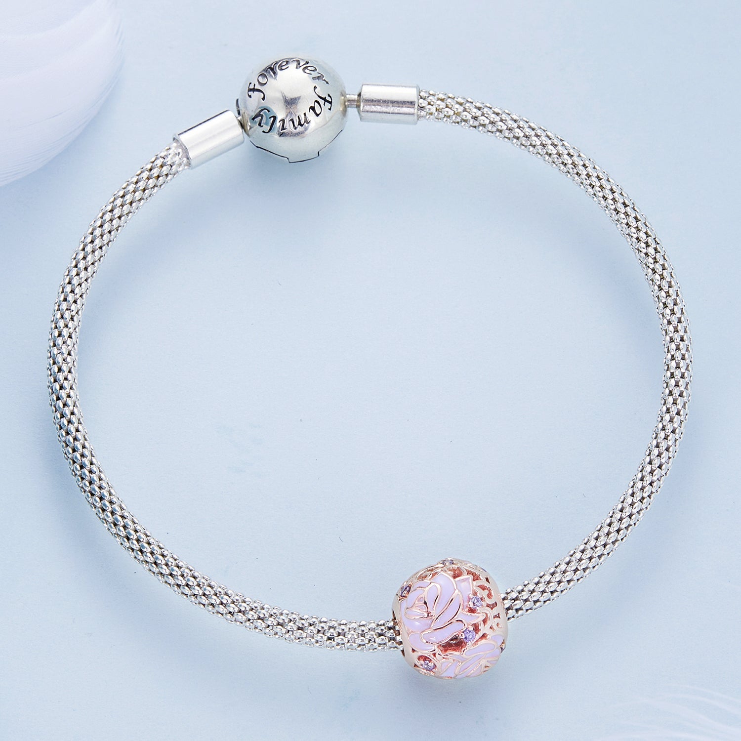 Lavender Rose Gold Rose Charm - Lullaboo