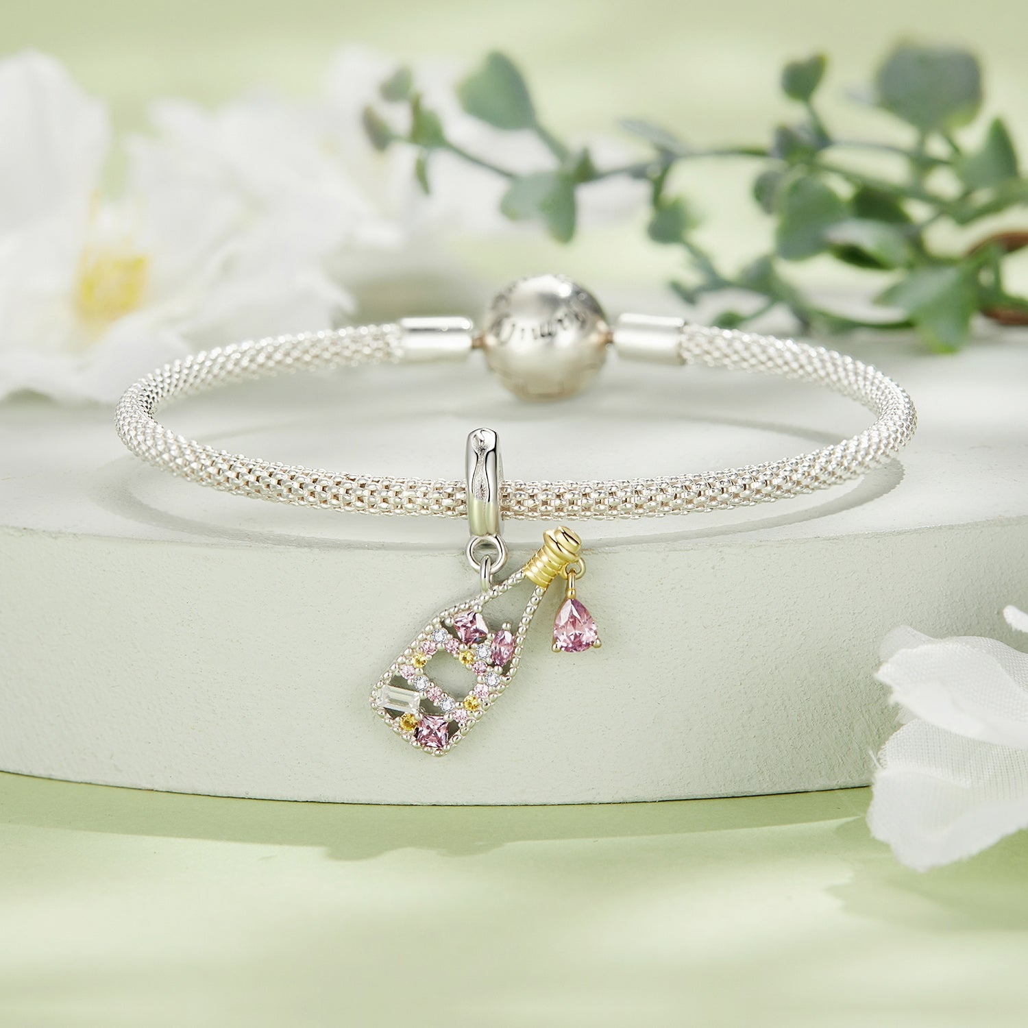 Champagne Bottle Dangle Charm