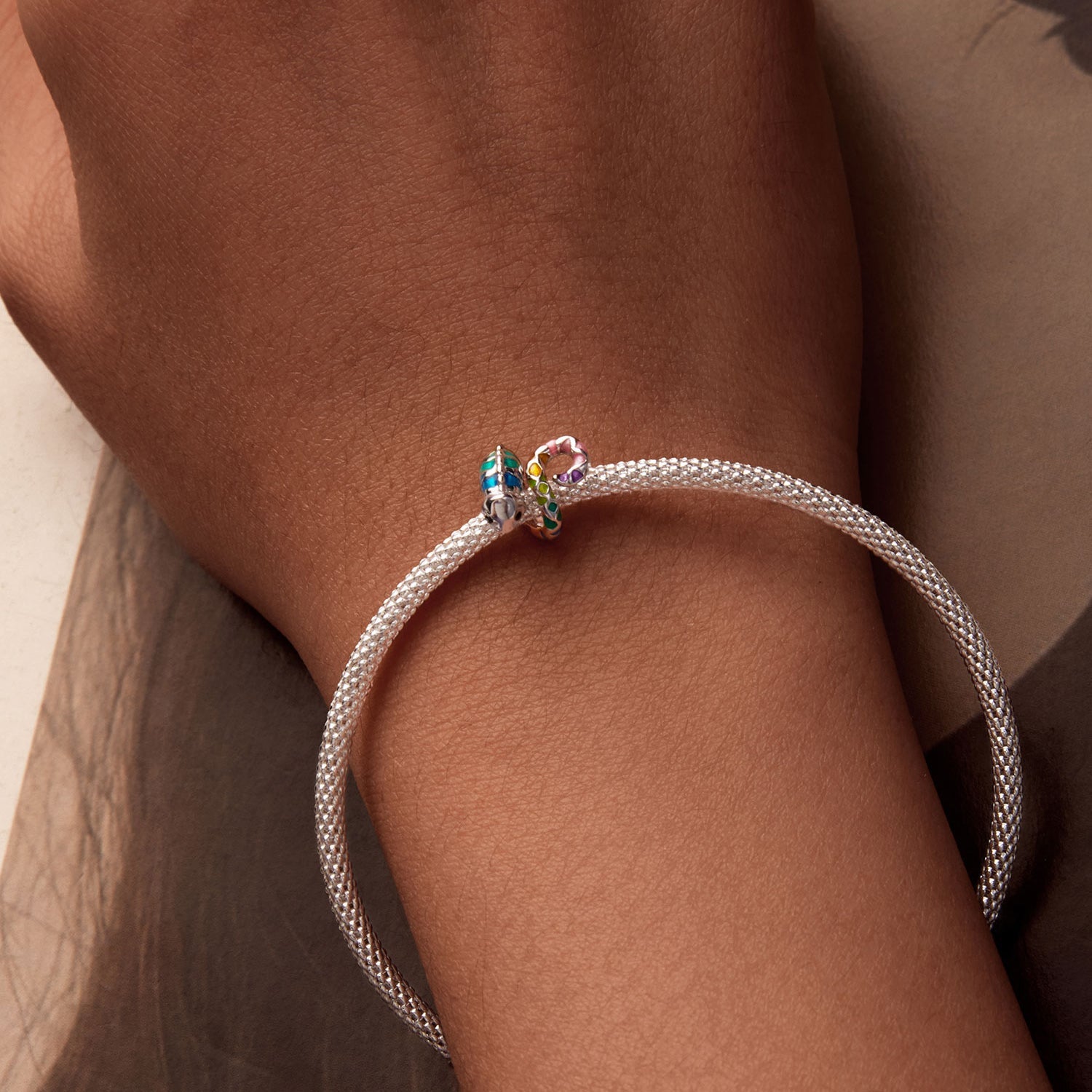 Rainbow Chameleon Charm