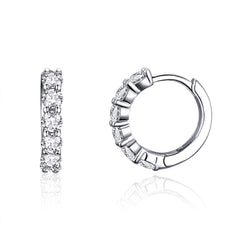 CZ Silver Hoop Earrings