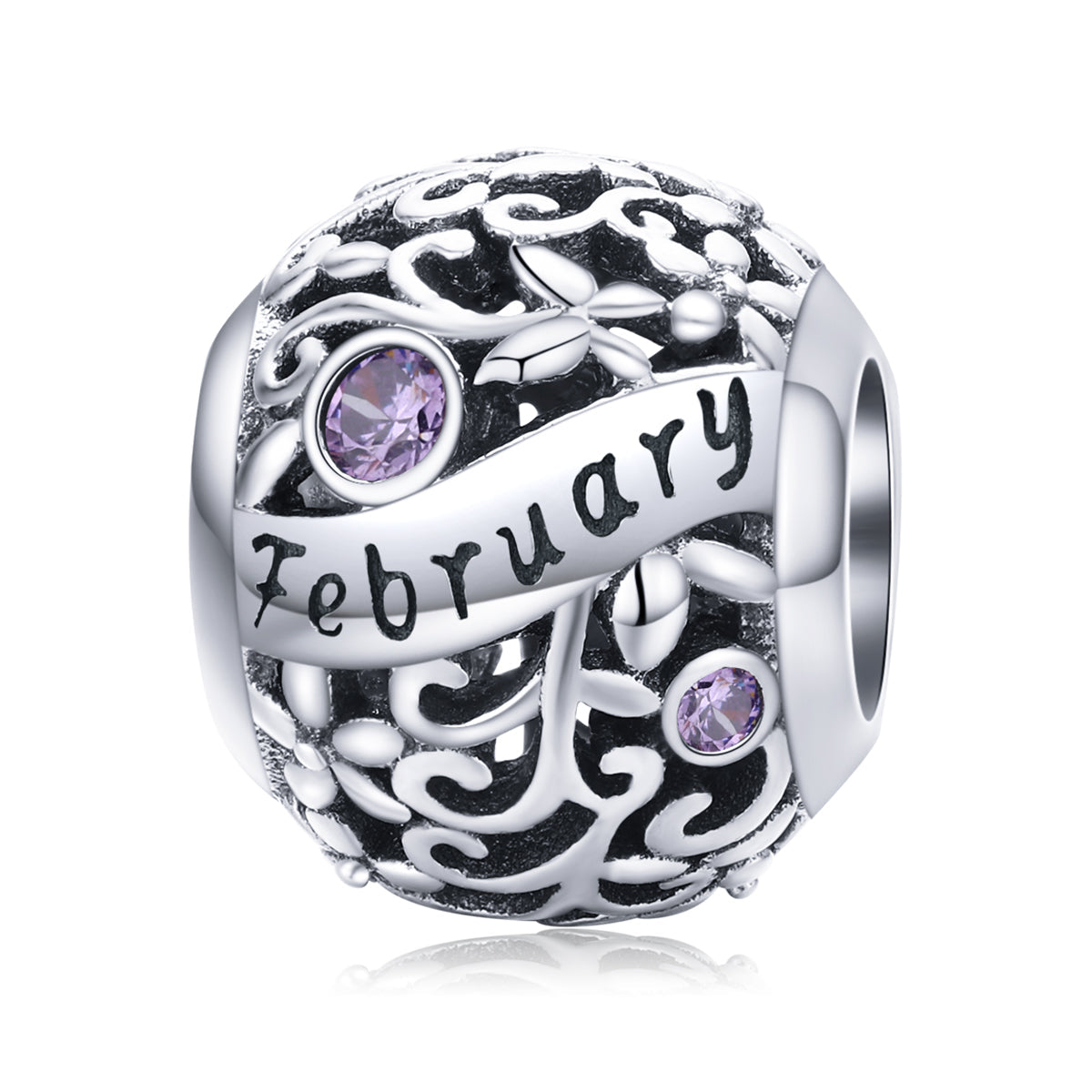 February birthstone pandora charm