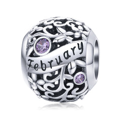 February birthstone pandora charm