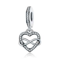 infinity heart pendant charm