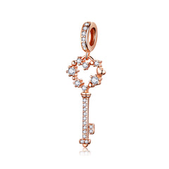 Rose Gold Key Dangle Charm
