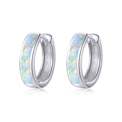 Opal Hoop Earrings