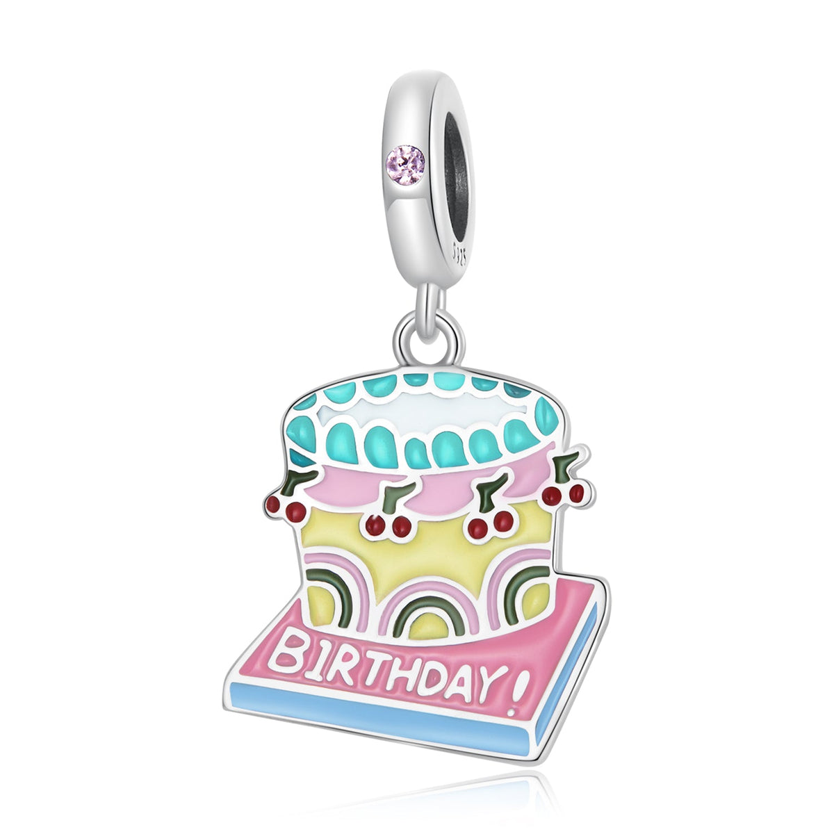 Colourful Birthday Cake Dangle Charm