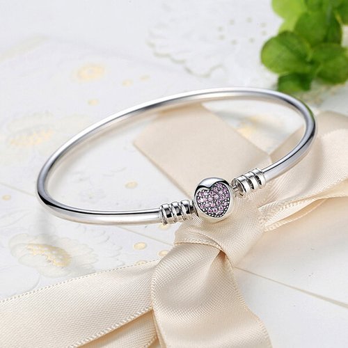 Pink Heart Bangle - Lullaboo