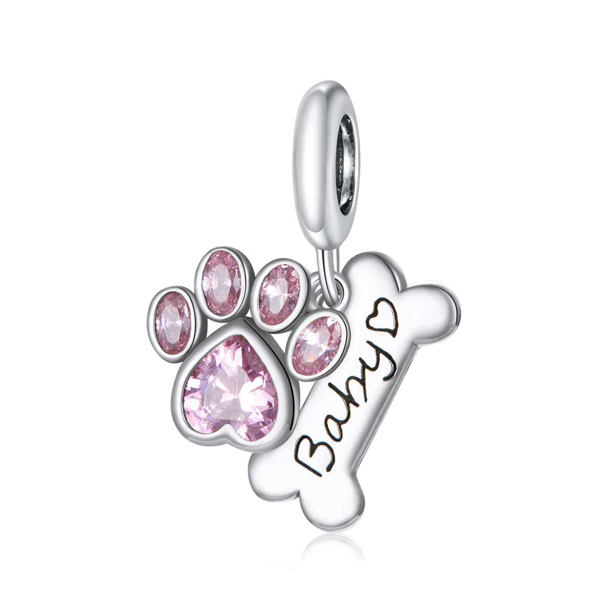 Pink Paw & Baby bone charm NZ | Lullaboo