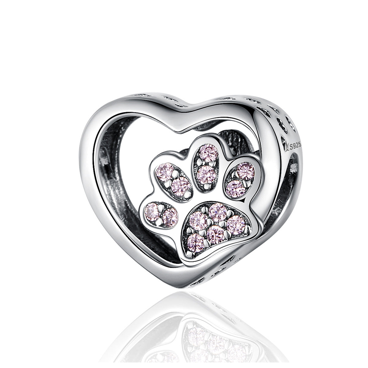 Pink Paw Heart Charm NZ | Lullaboo
