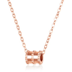 Rose Gold Barrel Pendant Necklace