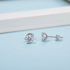 Snowflake Moissanite Stud Earrings