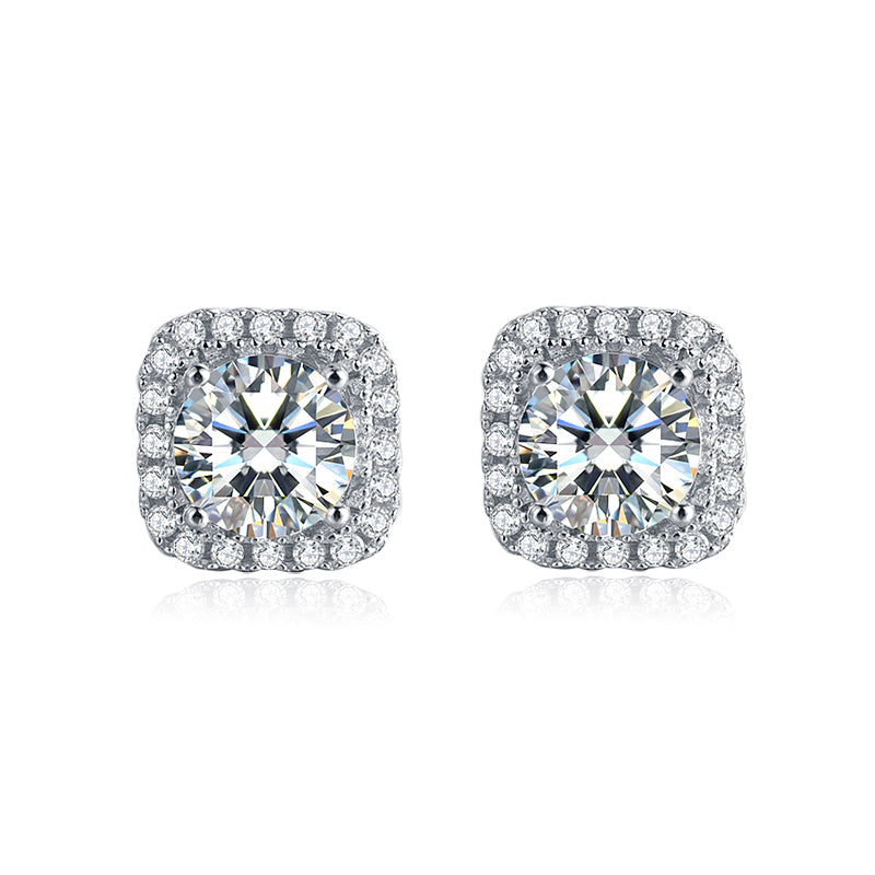 Cushion Moissanite Stud Earrings