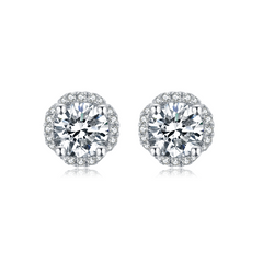 Flower Moissanite Stud Earrings