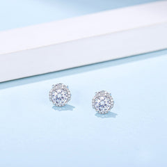 Flower Moissanite Stud Earrings