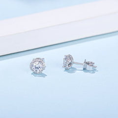 Flower Moissanite Stud Earrings