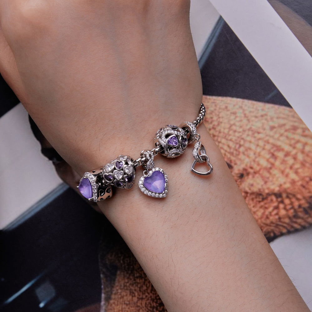 Soulmates Interlocking Heart Pendant Charm - Lullaboo