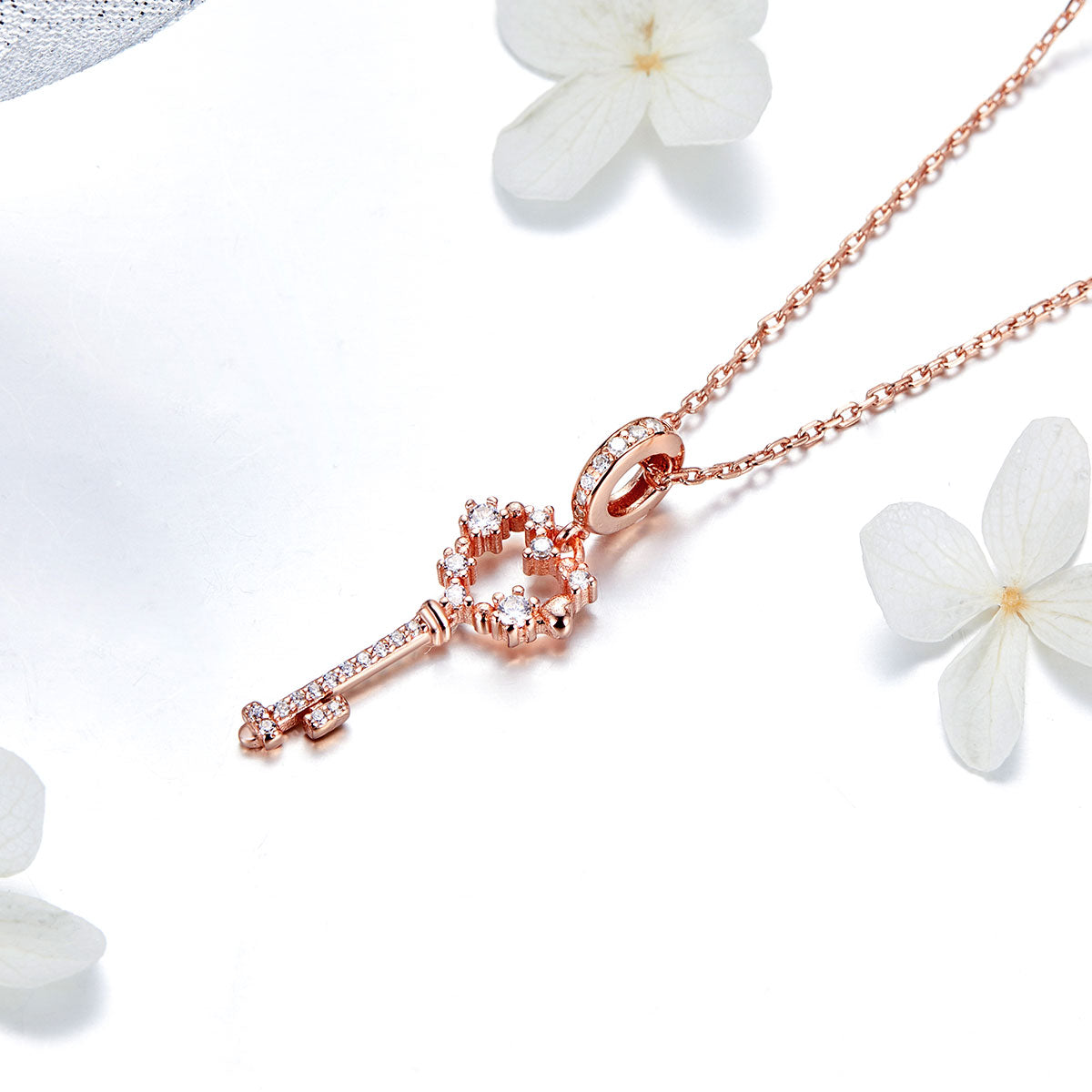 Rose Gold Key Dangle Charm