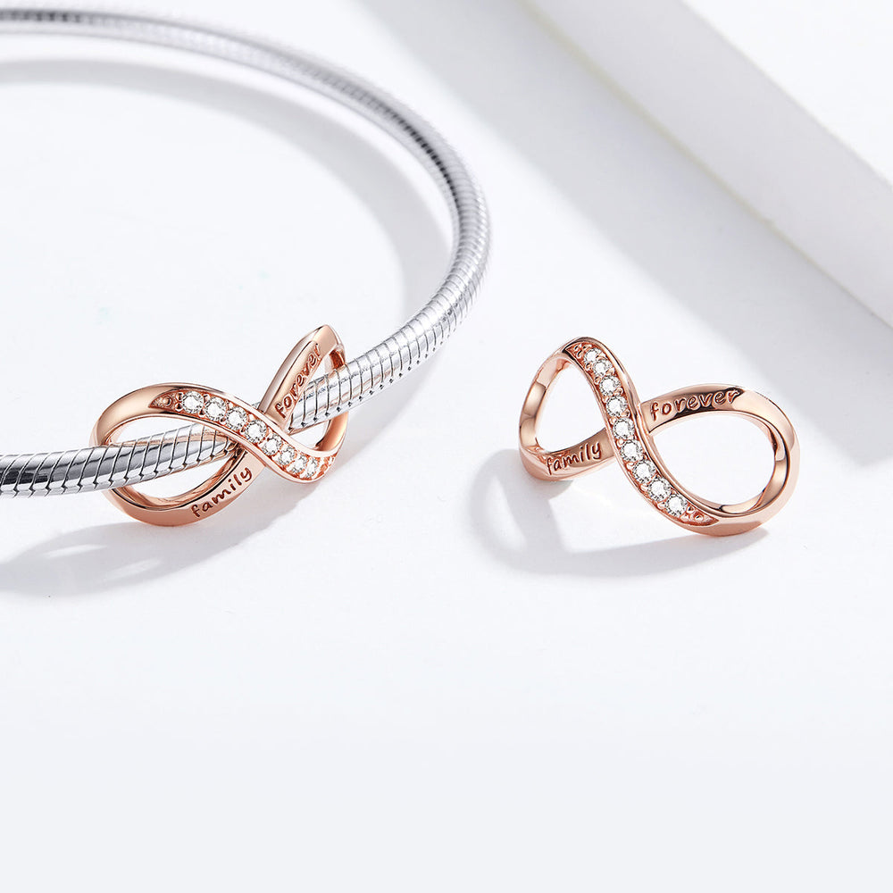 Infinity Family Rose Gold Charm - Lullaboo