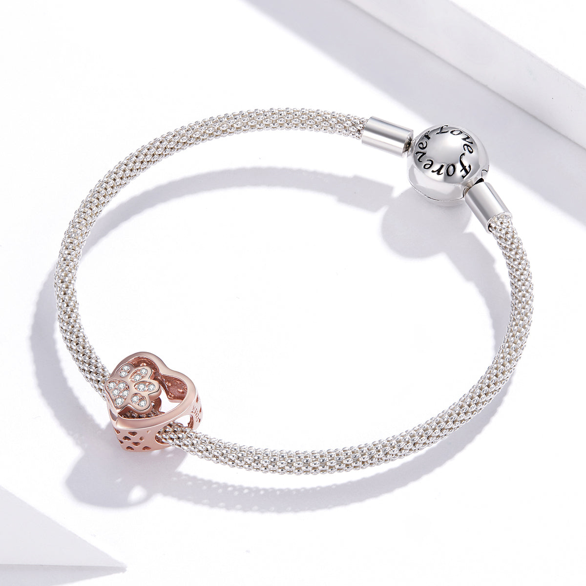 Rose Gold Paw Heart Charm - Lullaboo