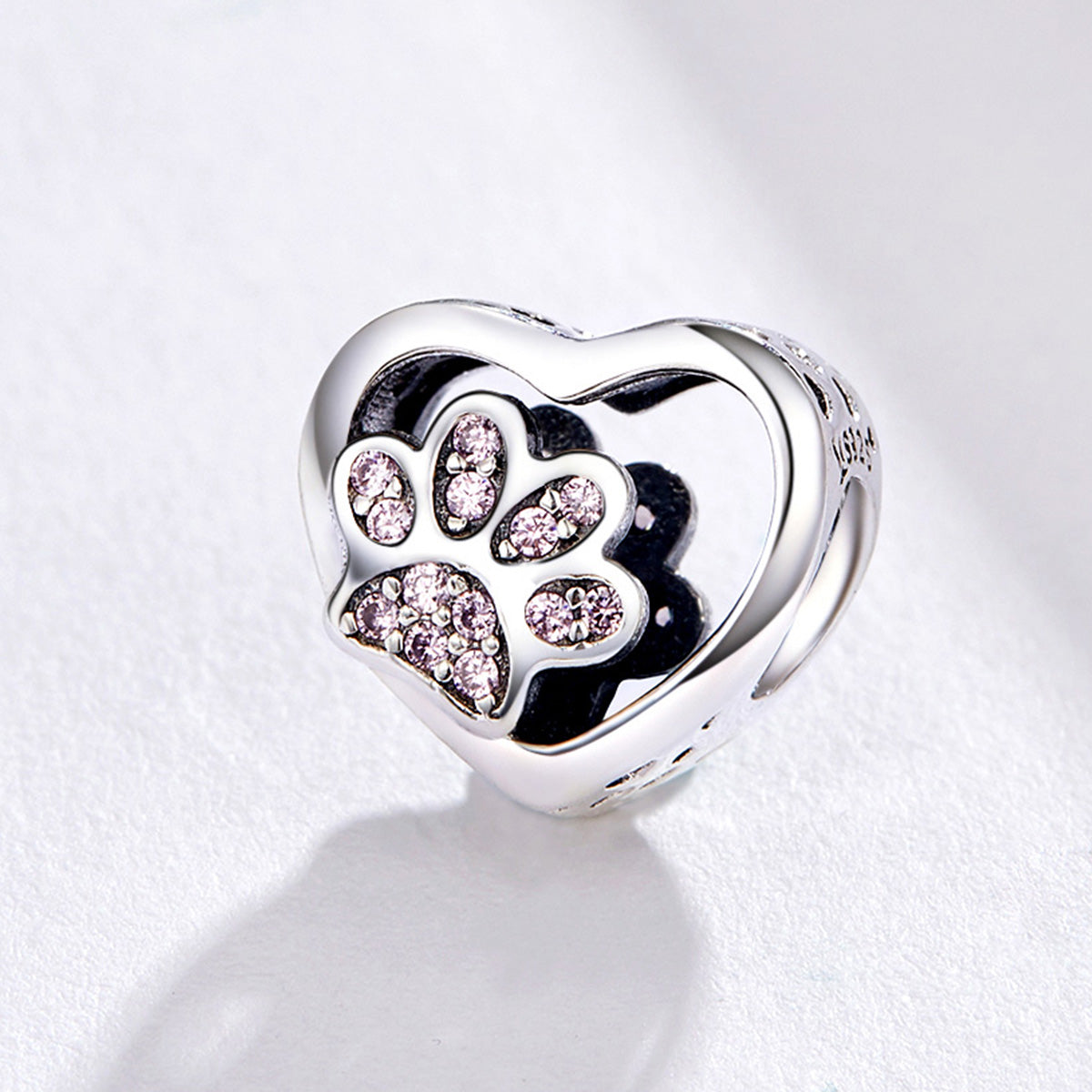 Pink Paw Heart Charm - Lullaboo