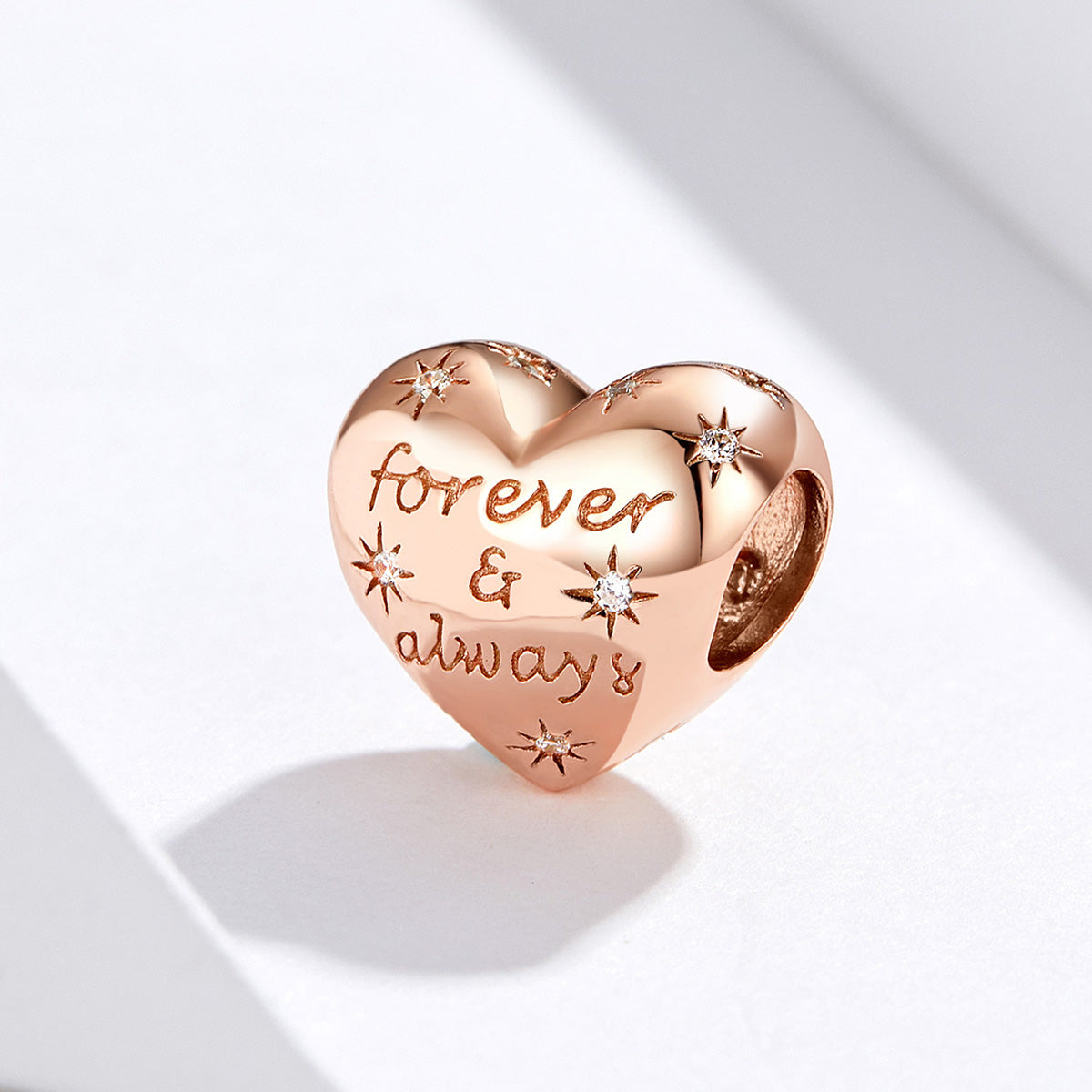 Forever & Always Rose Gold Heart Charm - Lullaboo