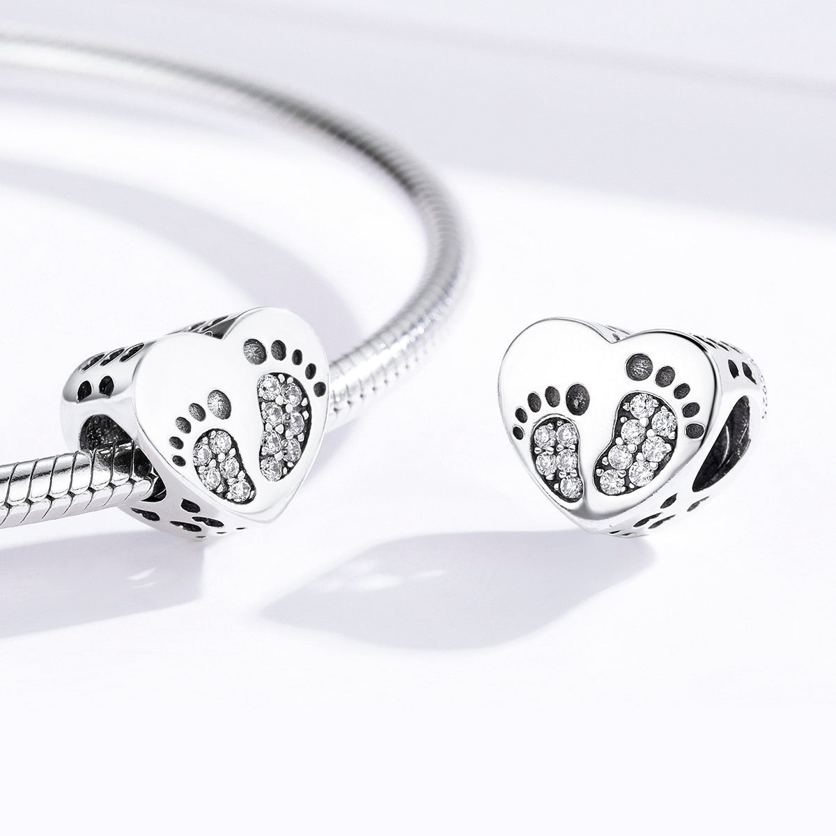 Heart Footprints Charm - Lullaboo